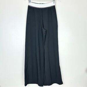 Lululemon Swift High-Rise Wide-Leg Pant Logo Waistband Black White S Sporty Chic